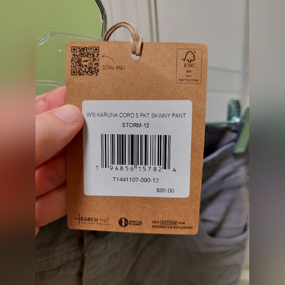 Toad&Co Karuna Cord Skinny Pants, sz 12, Storm (Gray/Blue), Women's - Picture 2 of 4